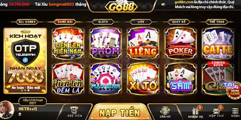 Kho game cực hất tại cổng game Go88