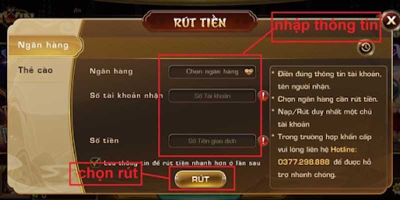 Rút tiền nhanh chóng và đơn giản tại Iwin Club